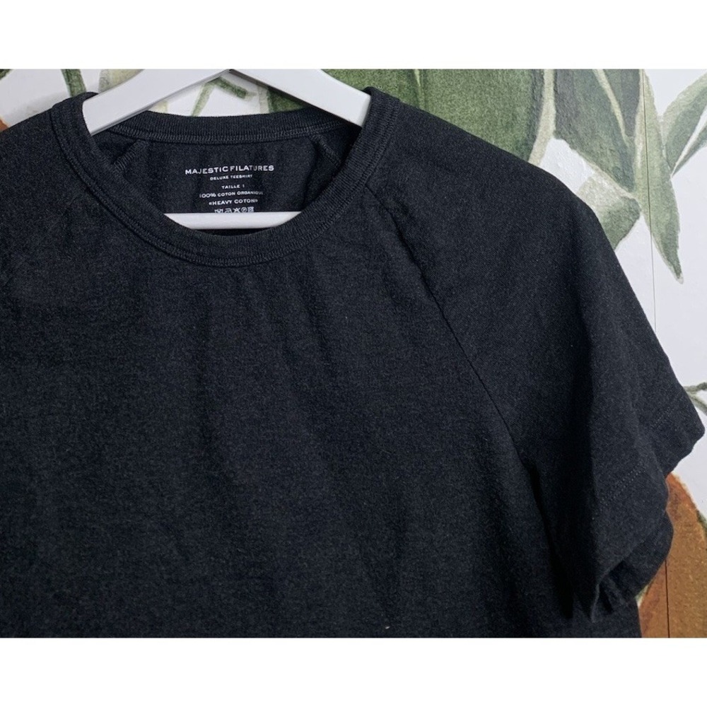 Majestic Filatures Size 1 US XS Gray Deluxe Cropped Tee Shirt Organic Cotton - Picture 2 of 5